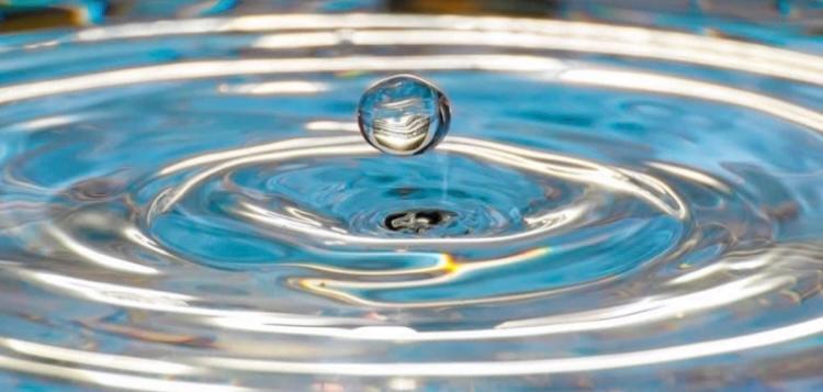 Water droplet and ripples